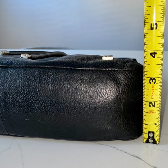 Vintage Paloma Picasso Black Leather Crossbody Drawstring Bucket Bag Italy EUC - Picture 15 of 16